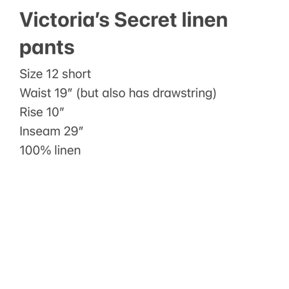 Victoria's Secret Tan Drawstring Linen Pants Size 12s - Picture 7 of 7